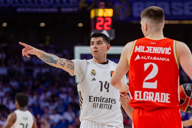 ESP Real Madrid v Crvena Zvezda Meridianbet Belgrade Euroleague Gabriel Deck of Real Madrid during the Euroleague match, between Real Madrid and Crvena Zvezda Meridianbet Belgrade played at Movistar Arena Stadium on April 16, 2026 in Madrid Spain Madrid Spain Basketball Copyright: xAlbaxPachecox xAgenciaxLOFx
