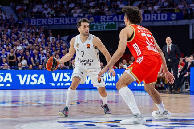ESP Real Madrid v Crvena Zvezda Meridianbet Belgrade Euroleague Facundo Campazzo of Real Madrid during the Euroleague match, between Real Madrid and Crvena Zvezda Meridianbet Belgrade played at Movistar Arena Stadium on April 16, 2026 in Madrid Spain Madrid Spain Basketball Copyright: xAlbaxPachecox xAgenciaxLOFx