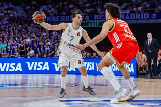 ESP Real Madrid v Crvena Zvezda Meridianbet Belgrade Euroleague Facundo Campazzo of Real Madrid during the Euroleague match, between Real Madrid and Crvena Zvezda Meridianbet Belgrade played at Movistar Arena Stadium on April 16, 2026 in Madrid Spain Madrid Spain Basketball Copyright: xAlbaxPachecox xAgenciaxLOFx