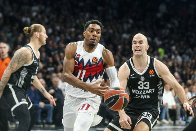 Partizan Mozzart - Baskonia - EuroLeague BELGRADE, SERBIA - APRIL 19: Trent Forrest (11) of Baskonia in action during the EuroLeague match between Partizan Mozzart and Baskonia at Belgrade Arena in Belgrade, Serbia on April 19, 2026. Filip Stevanovic Anadolu Belgrade Serbia. Editorial use only. Please get in touch for any other usage.  Copyright: x2026xAnadoluxFilipxStevanovicx