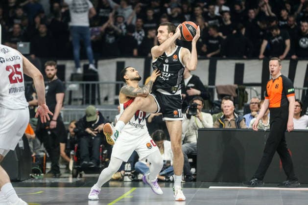 Partizan Mozzart - Baskonia - EuroLeague BELGRADE, SERBIA - APRIL 19: Aleksej Pokusevski (11) of Partizan in action during the EuroLeague match between Partizan Mozzart and Baskonia at Belgrade Arena in Belgrade, Serbia on April 19, 2026. Filip Stevanovic Anadolu Belgrade Serbia. Editorial use only. Please get in touch for any other usage.  Copyright: x2026xAnadoluxFilipxStevanovicx