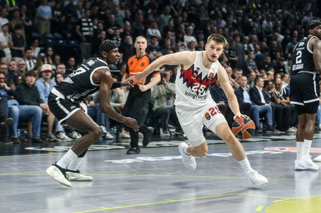 Partizan Mozzart - Baskonia - EuroLeague BELGRADE, SERBIA - APRIL 19: Clement Frisch (25) of Baskonia in action during the EuroLeague match between Partizan Mozzart and Baskonia at Belgrade Arena in Belgrade, Serbia on April 19, 2026. Filip Stevanovic Anadolu Belgrade Serbia. Editorial use only. Please get in touch for any other usage.  Copyright: x2026xAnadoluxFilipxStevanovicx