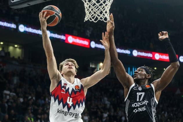Partizan Mozzart - Baskonia - EuroLeague BELGRADE, SERBIA - APRIL 19: Rafa Villar (4) of Baskonia in action during the EuroLeague match between Partizan Mozzart and Baskonia at Belgrade Arena in Belgrade, Serbia on April 19, 2026. Filip Stevanovic Anadolu Belgrade Serbia. Editorial use only. Please get in touch for any other usage.  Copyright: x2026xAnadoluxFilipxStevanovicx