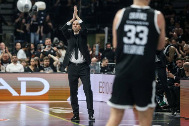 Partizan Mozzart - Baskonia - EuroLeague BELGRADE, SERBIA - APRIL 19: Head Coach of Partizan Joan Penarroya is seen during the EuroLeague match between Partizan Mozzart and Baskonia at Belgrade Arena in Belgrade, Serbia on April 19, 2026. Filip Stevanovic Anadolu Belgrade Serbia. Editorial use only. Please get in touch for any other usage.  Copyright: x2026xAnadoluxFilipxStevanovicx