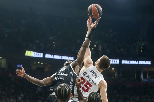 Partizan Mozzart - Baskonia - EuroLeague BELGRADE, SERBIA - APRIL 19: Clement Frisch (25) of Baskonia in action during the EuroLeague match between Partizan Mozzart and Baskonia at Belgrade Arena in Belgrade, Serbia on April 19, 2026. Filip Stevanovic Anadolu Belgrade Serbia. Editorial use only. Please get in touch for any other usage.  Copyright: x2026xAnadoluxFilipxStevanovicx