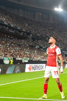 Real Betis Balompie v SC Braga - UEFA Europa League SEVILLA, SPAIN - APRIL 16: Gabri Martinez of SC Braga celebrate a goal during the UEFA Europa League 2025 26 Quarter-Final match between SC Braga and Real Betis Balompie at Estadio Estadio La Cartuja on April 16, 2026 in Sevilla, Spain (Photo by Samuel Carreno) Sevilla Sevilla Andalucia Spain Copyright: xSamuelxCarrenox 000_1588