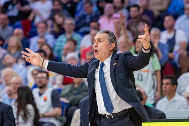 ESP Real Madrid v Crvena Zvezda Meridianbet Belgrade Euroleague Sergio Scariolo coach of Real Madrid during the Euroleague match, between Real Madrid and Crvena Zvezda Meridianbet Belgrade played at Movistar Arena Stadium on April 16, 2026 in Madrid Spain Madrid Spain Basketball Copyright: xAlbaxPachecox xAgenciaxLOFx