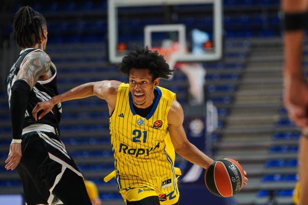 April 16, 2026, Belgrade, Central Serbia, Serbia: 2026416, Belgrade, Serbia - Maccabi Rapyd Tel Aviv and Virtus Bologna play a EuroLeague basketball game at the Aleksandar Nikolic Hall. DOWTIN JR JEFFREY in action. Belgrade Serbia - ZUMAd223 20260416_zip_d223_010 Copyright: xMarkoxDimicx