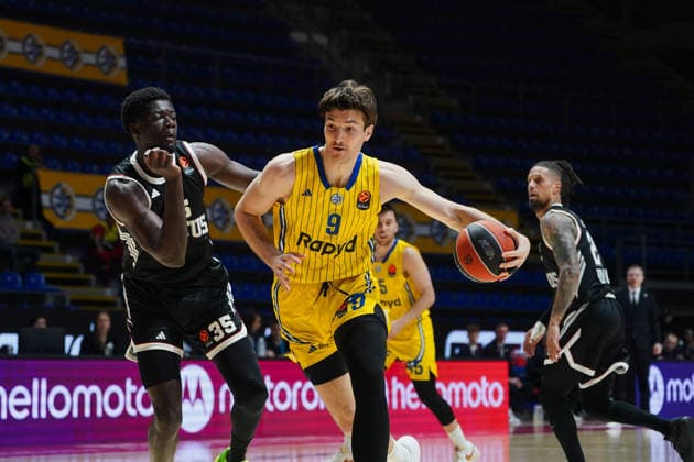 April 16, 2026, Belgrade, Central Serbia, Serbia: 2026416, Belgrade, Serbia - Maccabi Rapyd Tel Aviv and Virtus Bologna play a EuroLeague basketball game at the Aleksandar Nikolic Hall. SORKIN ROMAN in action. Basketball 2026: EuroLeague: Maccabi Rapyd Tel Aviv 85:89 Virtus Bologna  - ZUMAd223 20260416_zip_d223_003 Copyright: xMarkoxDimicx