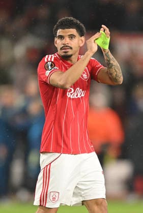 Nottingham, England, 16th April 2026. Morgan Gibbs White of Nottingham Forest celebrates the win during the Nottingham Forest vs FC Porto UEFA Europa League quarter final 2nd leg match at the City Ground, Nottingham. Picture credit should read: Harriet Massey Sportimage EDITORIAL USE ONLY. No use with unauthorised audio, video, data, fixture lists, club league logos or live services. Online in-match use limited to 120 images, no video emulation. No use in betting, games or single club league player publications. SPI_050_FOREST_V_PORTO SPI-4690-0054