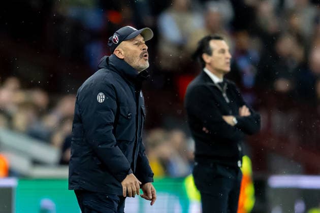 Aston Villa v Bologna, Europa League Bologna Head Coach Vincenzo Italiano during the Europa League match between Aston Villa and Bologna at Villa Park, Birmingham, UK on 16 April 2026. Birmingham Villa Park West Midlands UK Editorial use only , Copyright: xManjitxNarotrax PSI-24080-0167