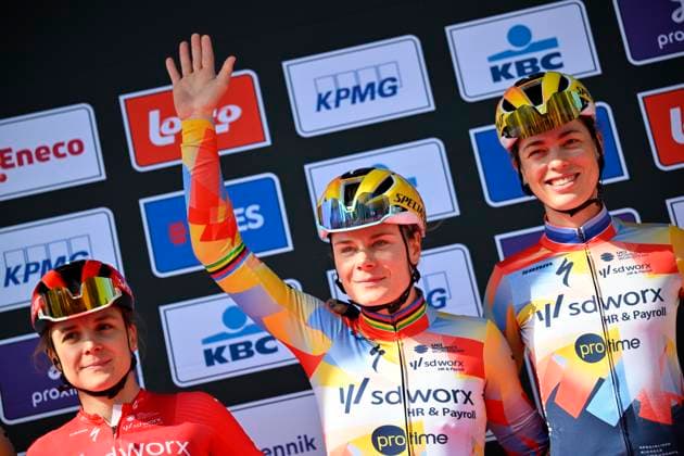 Brabantse Pijl - Fleche Brabanconne Women 2026 Cycling Race OVERIJSE, BELGIUM - APRIL 17 : Kopecky Lotte (BEL) of Team SD Worx - Protime during the 11th edition of De Brabantse Pijl - La Fleche Brabanconne Women an UCI ProSeries 1.Pro one day cycling road race for Women Elite of 125 km with start in Lennik and finish in Overijse on April 17, 2026 in Overijse, Belgium, 17 04 2026 ( Motordriver Guy De Vuyst - Overijse Belgium  Copyright: xTomasxSiskx