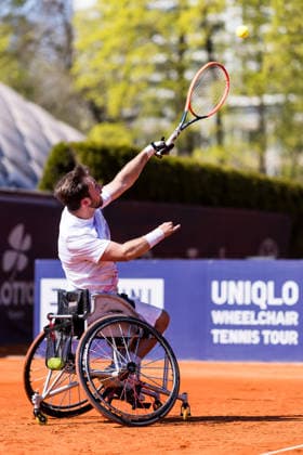 MUNICH, GERMANY - APRIL 17: Sam Schroder (NED) during the Allianz Para Trophy Singles match between Andy Lapthorne (GBR) vs Sam Schroder (NED) at BMW Open by Bitpanda at MTTC Iphitos on April 17, 2026 in Munich, Germany. Bavaria Germany Copyright: xSteffiexWunderlx