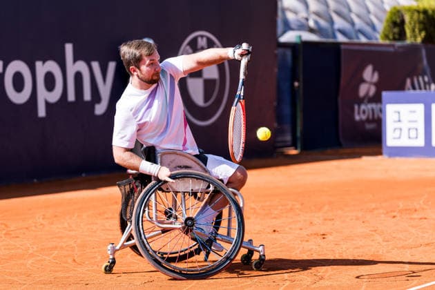 MUNICH, GERMANY - APRIL 17: Sam Schroder (NED) during the Allianz Para Trophy Singles match between Andy Lapthorne (GBR) vs Sam Schroder (NED) at BMW Open by Bitpanda at MTTC Iphitos on April 17, 2026 in Munich, Germany. Bavaria Germany Copyright: xSteffiexWunderlx