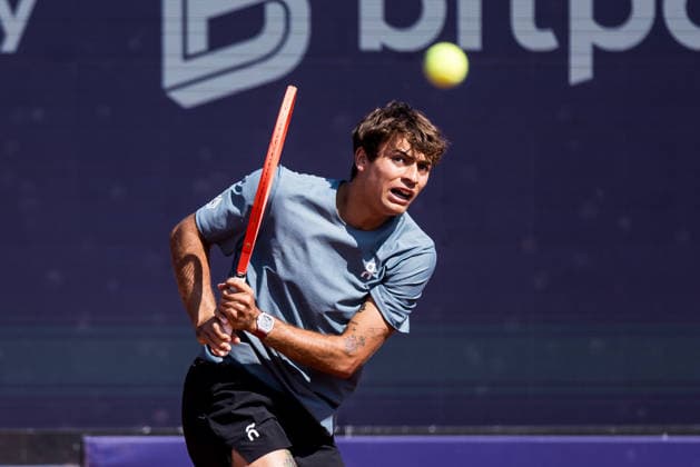 MUNICH, GERMANY - APRIL 17: Flavio Cobolli (ITA) during the BMW Open by Bitpanda Singles match between Flavio Cobolli (ITA) vs Vit Kopriva (CZE) at MTTC Iphitos on April 17, 2026 in Munich, Germany. Bavaria Germany Copyright: xSteffiexWunderlx