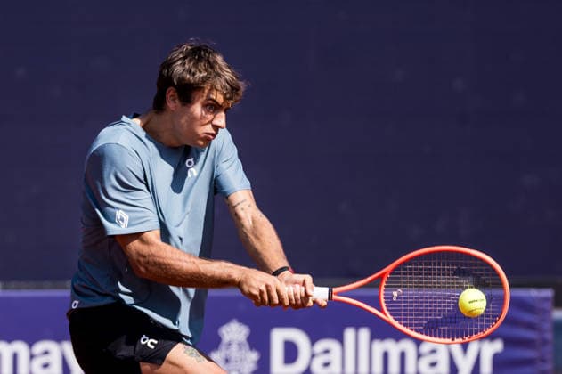MUNICH, GERMANY - APRIL 17: Flavio Cobolli (ITA) during the BMW Open by Bitpanda Singles match between Flavio Cobolli (ITA) vs Vit Kopriva (CZE) at MTTC Iphitos on April 17, 2026 in Munich, Germany. Bavaria Germany Copyright: xSteffiexWunderlx