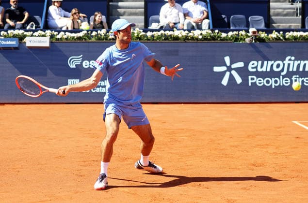 Barcelona Open Banc Sabadell 2026 Nuno Borges competes against Hamad Medjedovic during the quarter-finals (Day Seven) of the Barcelona Open Banc Sabadell 73rd Conde de Godo Trophy at Real Club de Tenis Barcelona 1899 in Barcelona, Spain, on April 17, 2026. Barcelona Spain  Copyright: xUrbanandsportx originalFilename:urbanandsport-medjedov260417_npWCO.jpg