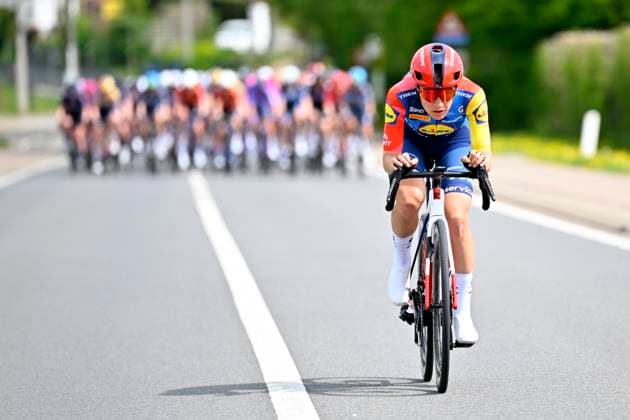 Brabantse Pijl - Fleche Brabanconne Women 2026 Cycling Race OVERIJSE, BELGIUM - APRIL 17 : Adegeest Loes (NED) of Lidl - Trek during the 11th edition of De Brabantse Pijl - La Fleche Brabanconne Women an UCI ProSeries 1.Pro one day cycling road race for Women Elite of 125 km with start in Lennik and finish in Overijse on April 17, 2026 in Overijse, Belgium, 17 04 2026 ( Motordriver Guy De Vuyst - Overijse Belgium  Copyright: xTomasxSiskx
