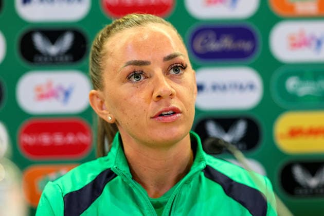 Republic of Ireland WNT press conference, PK, Pressekonferenz Aviva Stadium, Dublin 17 4 2026 Katie McCabe Katie McCabe 17 4 2026  Copyright: x INPHO RyanxByrnex RB2_1680