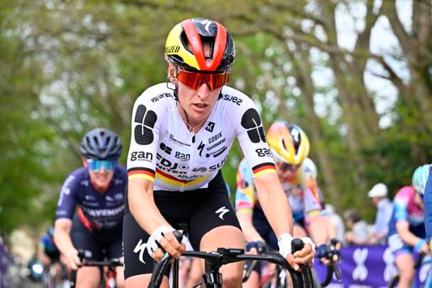 Brabantse Pijl - Fleche Brabanconne Women 2026 Cycling Race OVERIJSE, BELGIUM - APRIL 17 : Koch Franziska (GER) of FDJ United - SUEZ during the 11th edition of De Brabantse Pijl - La Fleche Brabanconne Women an UCI ProSeries 1.Pro one day cycling road race for Women Elite of 125 km with start in Lennik and finish in Overijse on April 17, 2026 in Overijse, Belgium, 17 04 2026 ( Motordriver Guy De Vuyst - Overijse Belgium  Copyright: xTomasxSiskx