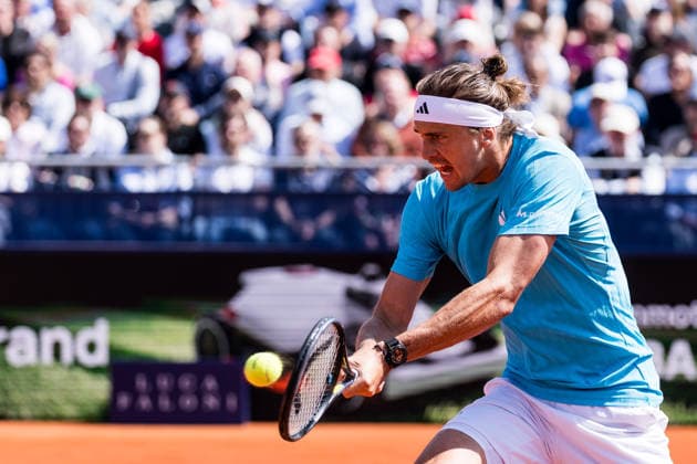 MUNICH, GERMANY - APRIL 17: Alexander Zverev (GER) during the BMW Open by Bitpanda Singles match between Alexander Zverev (GER) vs Francisco Cerundolo (ARG) at MTTC Iphitos on April 17, 2026 in Munich, Germany. Bavaria Germany Copyright: xSteffiexWunderlx