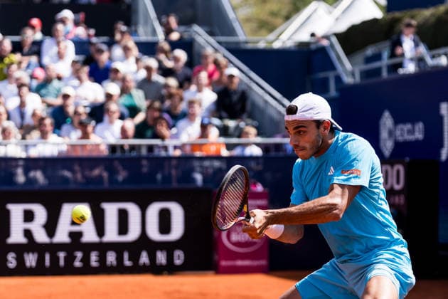 MUNICH, GERMANY - APRIL 17: Francisco Cerundolo (ARG) during the BMW Open by Bitpanda Singles match between Alexander Zverev (GER) vs Francisco Cerundolo (ARG) at MTTC Iphitos on April 17, 2026 in Munich, Germany. Bavaria Germany Copyright: xSteffiexWunderlx
