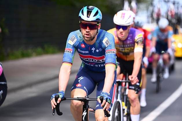 Brabantse Pijl - Fleche Brabanconne 2026 Cycling Race OVERIJSE, BELGIUM - APRIL 17 : Schachmann Maximilian (GER) of Soudal Quick-Step during the 66th edition of De Brabantse Pijl - La Fleche Brabanconne an UCI ProSeries 1.Pro one day cycling road race for Men Elite of 162 km with start in Beersel and finish in Overijse on April 17, 2026 in Overijse, Belgium, 17 04 2026 ( Motordriver Kenny Verfaillie - Overijse Belgium  Copyright: xGvgx