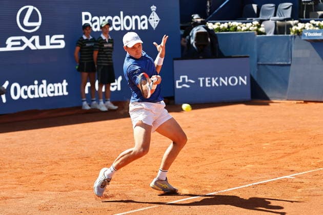 Hamad Medjedovic (SRB), APRIL 17, 2026 - Tennis : Hamad Medjedovic during singles Quarter-finals match against Nuno Borges on the Barcelona Open Banc Sabadell tennis tournament at the Real Club de Tenis de Barcelona in Barcelona, Spain. Noxthirdxpartyxsales  aflo_327230152
