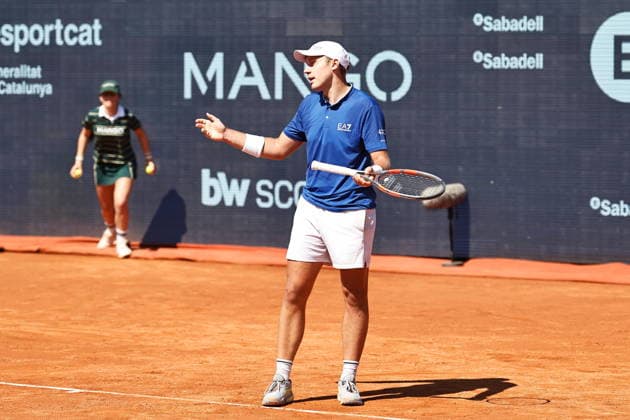Hamad Medjedovic (SRB), APRIL 17, 2026 - Tennis : Hamad Medjedovic regret after point loss during singles Quarter-finals match against Nuno Borges on the Barcelona Open Banc Sabadell tennis tournament at the Real Club de Tenis de Barcelona in Barcelona, Spain. Noxthirdxpartyxsales  aflo_327230464