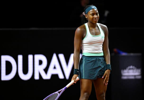 Coco Gauff USA disappointed Tennis Womens Porsche Cup Porsche Tennis Grand Prix GP Stuttgart 2026 Porsche Arena 11 19 04 2026 DFL REGULATIONS PROHIBIT ANY USE OF PHOTOGRAPHS AS IMAGE SEQUENCES AND OR QUASI VIDEO Tennis Womens Porsche Cup Porsche Tennis Grand Prix GP Stuttgart 2026