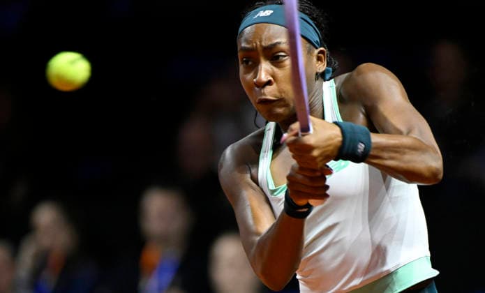 Coco Gauff USA Action Tennis Womens Porsche Cup Porsche Tennis Grand Prix GP Stuttgart 2026 Porsche Arena 11 19 04 2026 DFL REGULATIONS PROHIBIT ANY USE OF PHOTOGRAPHS AS IMAGE SEQUENCES AND OR QUASI VIDEO Tennis Womens Porsche Cup Porsche Tennis Grand Prix GP Stuttgart 2026