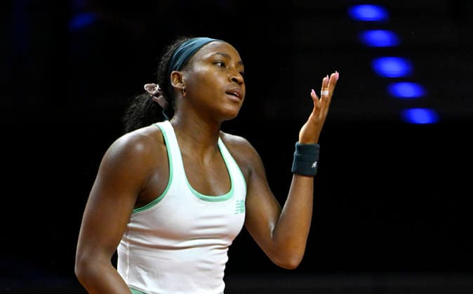Coco Gauff USA disappointed Tennis Womens Porsche Cup Porsche Tennis Grand Prix GP Stuttgart 2026 Porsche Arena 11 19 04 2026 DFL REGULATIONS PROHIBIT ANY USE OF PHOTOGRAPHS AS IMAGE SEQUENCES AND OR QUASI VIDEO Tennis Womens Porsche Cup Porsche Tennis Grand Prix GP Stuttgart 2026