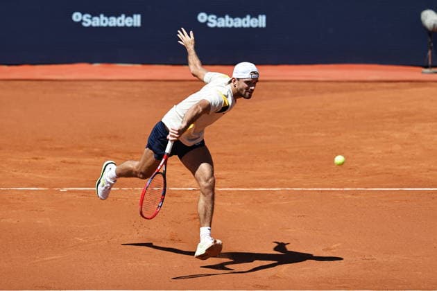 Tomas Machac (CZE), APRIL 17, 2026 - Tennis : Tomas Machac during singles Quarter-finals match against Andrey Rublev on the Barcelona Open Banc Sabadell tennis tournament at the Real Club de Tenis de Barcelona in Barcelona, Spain. Noxthirdxpartyxsales  aflo_327235601