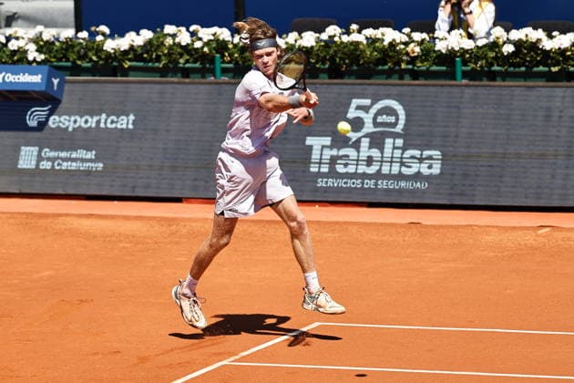 Andrey Rublev (RUS), APRIL 17, 2026 - Tennis : Andrey Rublev during singles Quarter-finals match against Tomas Machac on the Barcelona Open Banc Sabadell tennis tournament at the Real Club de Tenis de Barcelona in Barcelona, Spain. Noxthirdxpartyxsales  aflo_327236303