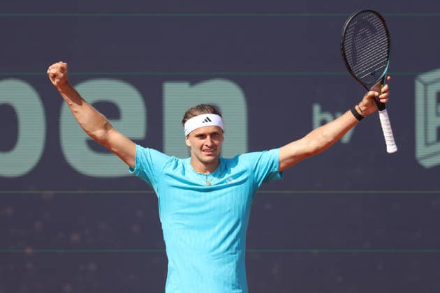 Alexander Zverev GER celebrates, cheers at the end of the match, thanks the fans after his victory against Francisco Cerundolo ARG Tennis BMW Open by Bitpanda 2026 ATP 500 Munich 17 04 2026 PHOTO Mladen Lackovic LakoPress