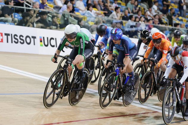 UCI Track World Cup: Hong Kong Picture by Alex Whitehead SWpix.com - 17 04 2026 - Cycling - UCI Track World Cup: Hong Kong - Hong Kong Velodrome, Tseung Kwan O, Hong Kong, China - Women™s Elimination Race - Final - Esther Wong (Ireland) Hong Kong Hong Kong Velodrome Hong Kong SAR, CHINA Copyright: x xSWpix.comx(t axPhotographyxHubxLtd)xAlexxWhitehead SWpix.comx SWP-3030-12727