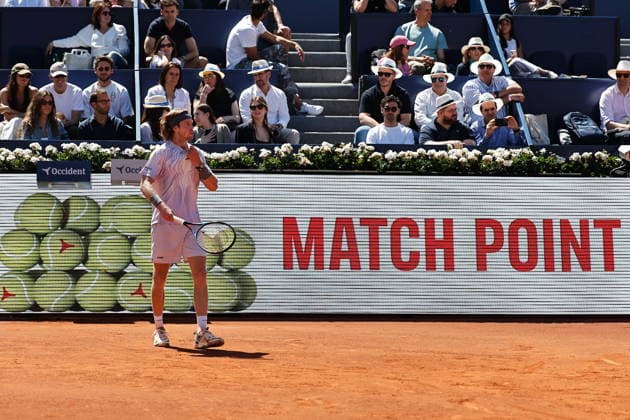 Andrey Rublev (RUS), APRIL 17, 2026 - Tennis : Andrey Rublev during singles Quarter-finals match against Tomas Machac on the Barcelona Open Banc Sabadell tennis tournament at the Real Club de Tenis de Barcelona in Barcelona, Spain. Noxthirdxpartyxsales  aflo_327241448