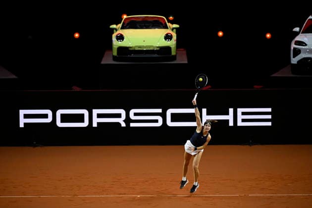 Karolina Muchova CZE Action in front of winning car Porsche 911 Carrera S Cabriolet Tennis Ladies Porsche Cup Porsche Tennis Grand Prix GP Stuttgart 2026 Porsche Arena 11 19 04 2026 DFL REGULATES PROHIBIT ANY USE OF PHOTOGRAPHS AS IMAGE SEQUENCES AND OR QUASI VIDEO Tennis Ladies Porsche Cup Porsche Tennis Grand Prix GP Stuttgart 2026