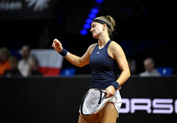 Karolina Muchova CZE disappointed Tennis Womens Porsche Cup Porsche Tennis Grand Prix GP Stuttgart 2026 Porsche Arena 11 19 04 2026 DFL REGULATIONS PROHIBIT ANY USE OF PHOTOGRAPHS AS IMAGE SEQUENCES AND OR QUASI VIDEO Tennis Womens Porsche Cup Porsche Tennis Grand Prix GP Stuttgart 2026