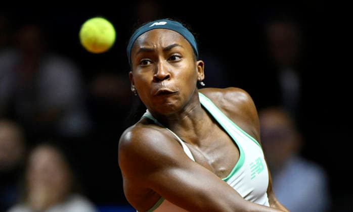 Coco Gauff USA Action Tennis Womens Porsche Cup Porsche Tennis Grand Prix GP Stuttgart 2026 Porsche Arena 11 19 04 2026 DFL REGULATIONS PROHIBIT ANY USE OF PHOTOGRAPHS AS IMAGE SEQUENCES AND OR QUASI VIDEO Tennis Womens Porsche Cup Porsche Tennis Grand Prix GP Stuttgart 2026
