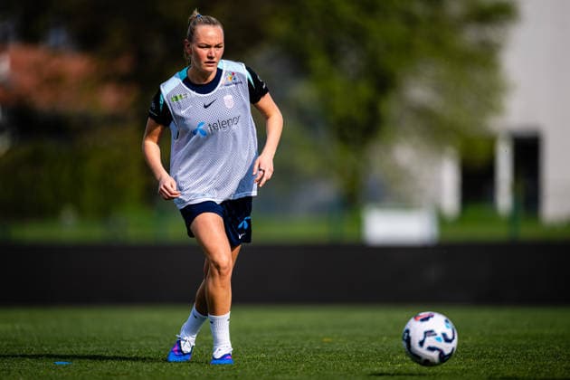 260417 Frida Maanum of the Norwegian women™s national football team during a training session on April 17, 2026 in Ptuj Photo Marius Simensen BILDBYRAN Cop 238 bbeng dam fifa women s world cup qualifier football fotball fotball norge norway practice soccer training trening träning  Copyright: MARIUSxSIMENSEN BB260417BB193