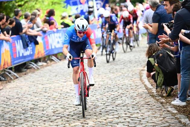 Brabantse Pijl - Fleche Brabanconne 2026 Cycling Race OVERIJSE, BELGIUM - APRIL 17 : Gregoire Romain (FRA) of Groupama - FDJ United attacking during the 66th edition of De Brabantse Pijl - La Fleche Brabanconne an UCI ProSeries 1.Pro one day cycling road race for Men Elite of 162 km with start in Beersel and finish in Overijse on April 17, 2026 in Overijse, Belgium, 17 04 2026 ( Motordriver Kenny Verfaillie - Overijse Belgium  Copyright: xGvgx