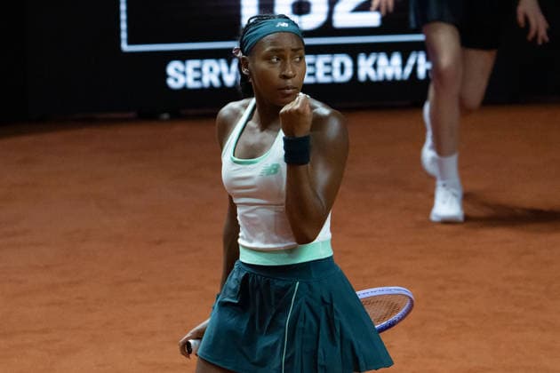 Coco Gauff USA , Cheering, Emotion, Joy, Gesture, GER, Karolina Muchova vs Coco Gauff, Tennis, ATP Tournament, WTA 500, Porsche Tennis Grand Prix, Quarterfinals, 15 04 2026, GER, Karolina Muchova vs Coco Gauff, Tennis, ATP Tournament, WTA 500, Porsche Tennis Grand Prix, Quarterfinals, 15 04 2026, Stuttgart Copyright: xEibner-Pressefoto EdwardxCheungx EP_ECG