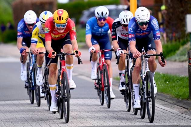 Brabantse Pijl - Fleche Brabanconne 2026 Cycling Race OVERIJSE, BELGIUM - APRIL 17 : Charmig Anthon (DEN) of Uno-X Mobility, Del Grosso Tibor (NED) of Alpecin-Premier Tech during the 66th edition of De Brabantse Pijl - La Fleche Brabanconne an UCI ProSeries 1.Pro one day cycling road race for Men Elite of 162 km with start in Beersel and finish in Overijse on April 17, 2026 in Overijse, Belgium, 17 04 2026 ( Motordriver Kenny Verfaillie - Overijse Belgium  Copyright: xGvgx