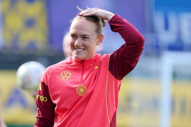 Ried im Innkreis, Austria 17 April 2026 Preparation for the womens World Cup qualifier Austria vs Germany Final training In the picture Lisanne Gräwe Graewe Germany Copyright: HMBxMedia MadeleinexFantini