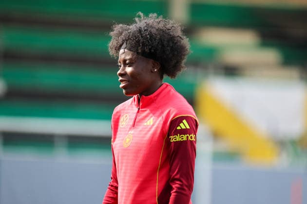 Ried im Innkreis, Austria 17 April 2026 Preparation for the womens World Cup qualifier Austria vs Germany Final training In the picture Nicole Anyomi Germany Copyright: HMBxMedia MadeleinexFantini