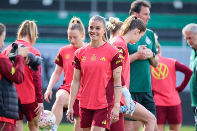 Ried im Innkreis, Austria 17 April 2026 Preparation for the womens World Cup qualifier Austria vs Germany Final training In the picture Selina Cerci Germany Copyright: HMBxMedia MadeleinexFantini