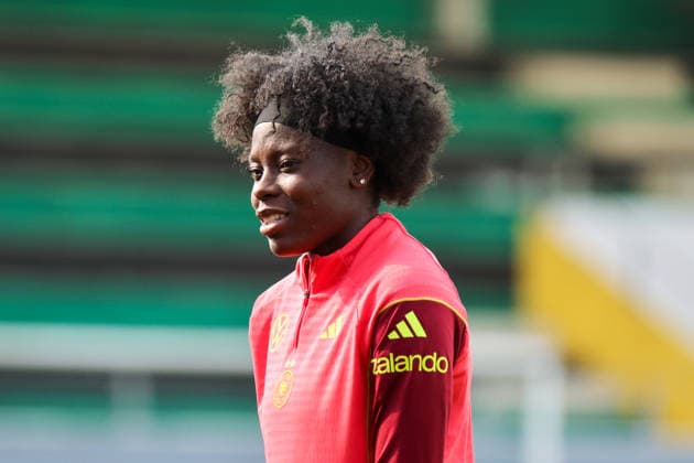 Ried im Innkreis, Austria 17 April 2026 Preparation for the womens World Cup qualifier Austria vs Germany Final training In the picture Nicole Anyomi Germany Copyright: HMBxMedia MadeleinexFantini