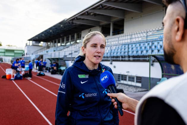 260417 Head coach Gemma Grainger of the Norwegian women™s national football team after a training session on April 17, 2026 in Ptuj Photo Marius Simensen BILDBYRAN Cop 238 bbeng dam fifa women s world cup qualifier football fotball fotboll norge norway practice soccer training trening träning  Copyright: MARIUSxSIMENSEN BB260417BB202