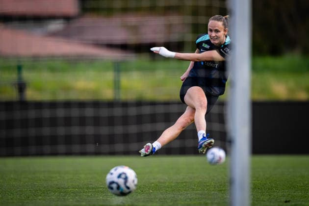 260417 Caroline Graham Hansen of the Norwegian women™s national football team during a training session on April 17, 2026 in Ptuj Photo Marius Simensen BILDBYRAN Cop 238 bbeng dam fifa women s world cup qualifier football fotball fotball norge norway practice soccer training trening träning  Copyright: MARIUSxSIMENSEN BB260417BB210
